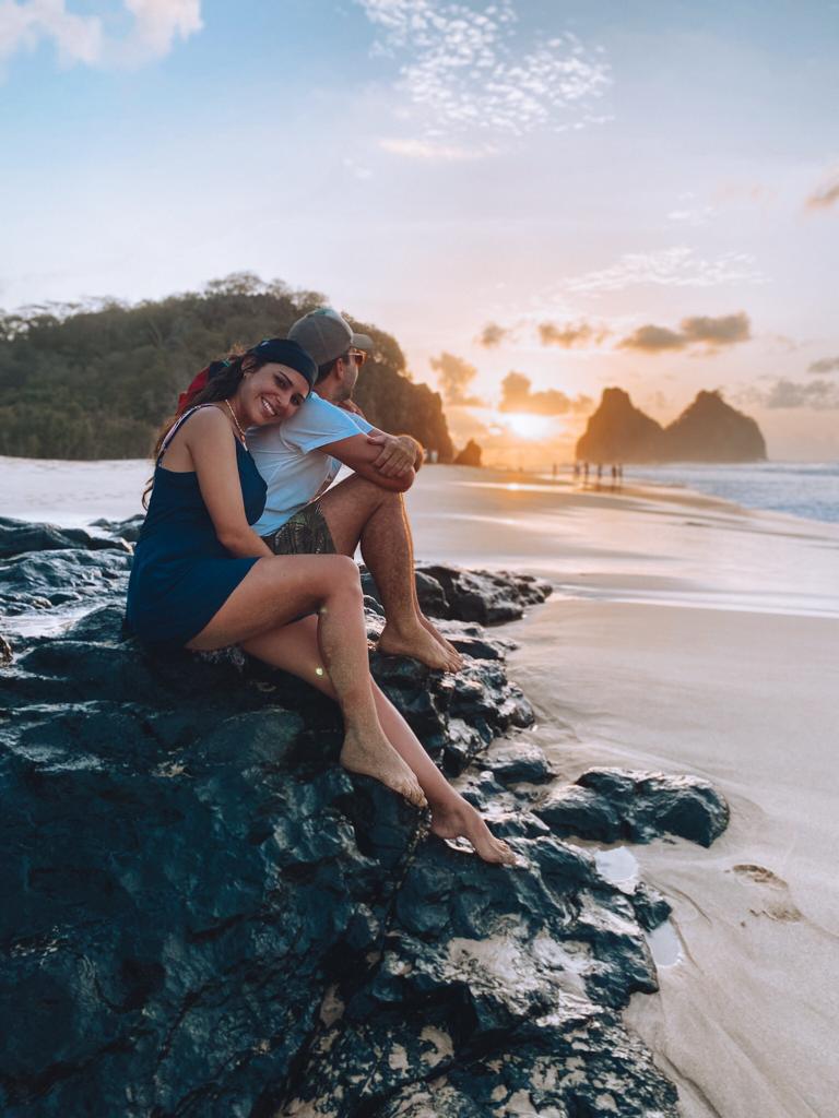 Pôr do Sol na Praia do Bode, em Noronha.