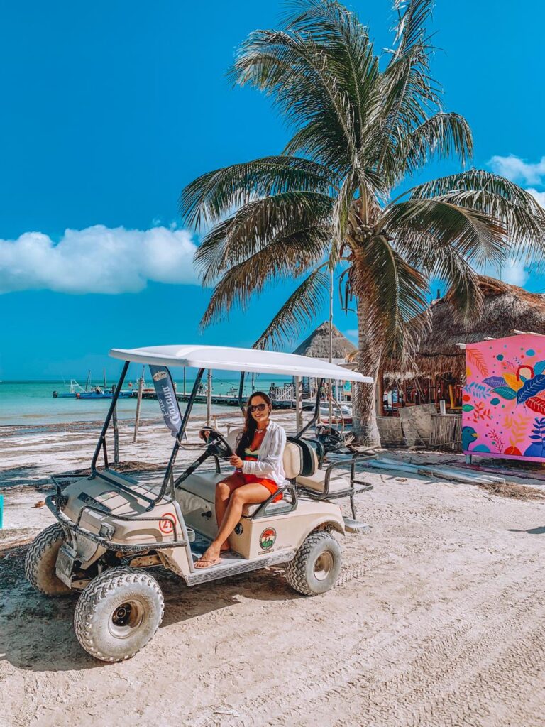 Isla Holbox Mexico carrinho de golfe